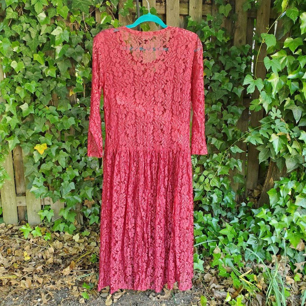 Vintage Lace Romantic Rose Floral Dress - Picture 5 of 10